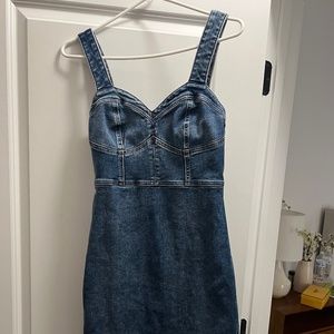Express Denim Sweetheart neckline dress